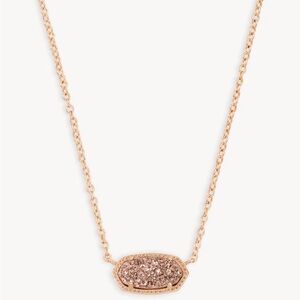 Kendra Scott Rose Gold Pendant Necklace in Rose Gold Drusy